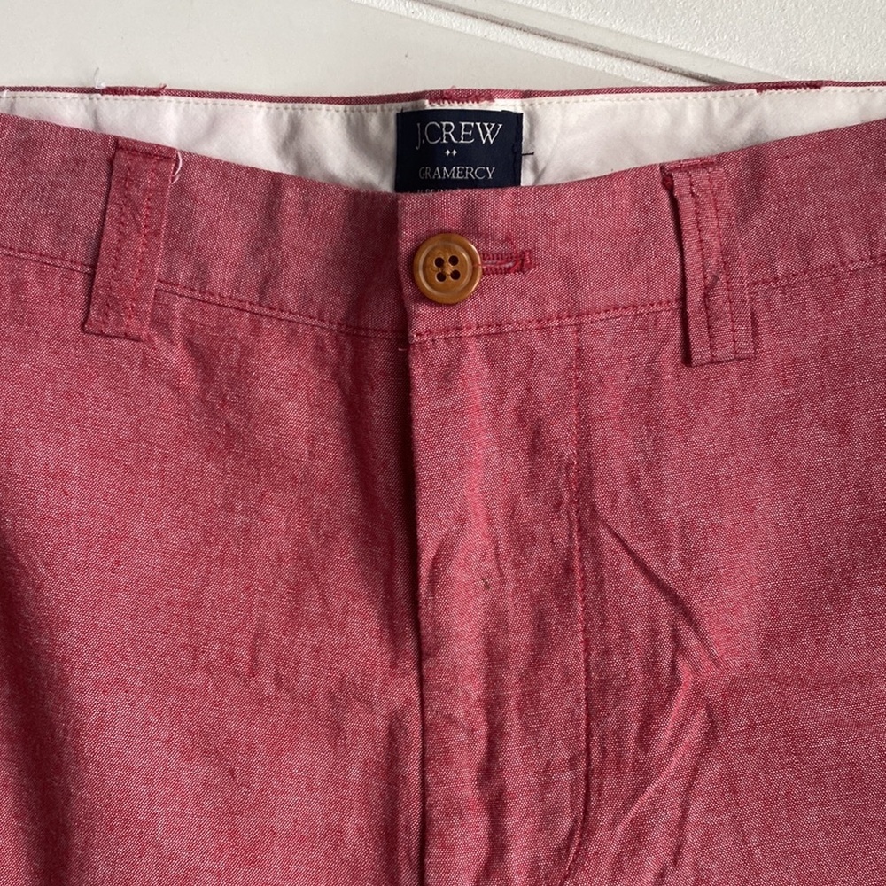 J. Crew 9" Gramercy Red Chambray Shorts 29 - Picture 4 of 7